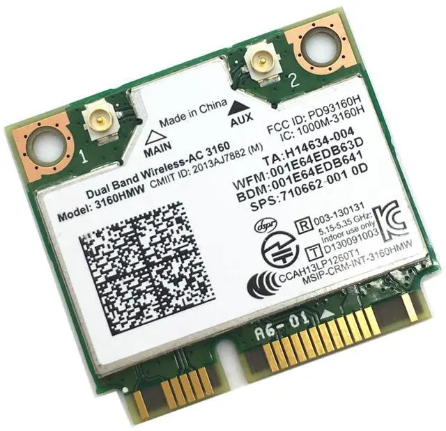 Alt view image 2 of 6 - HighZer0 Electronics Wireless-AC 3160 Half Mini PCIe Network Card | 433 Mbps with Bluetooth 4.0 Support | HMC WLAN Replacement Part 3160.HMWG Wi-Fi Card 3160HMW