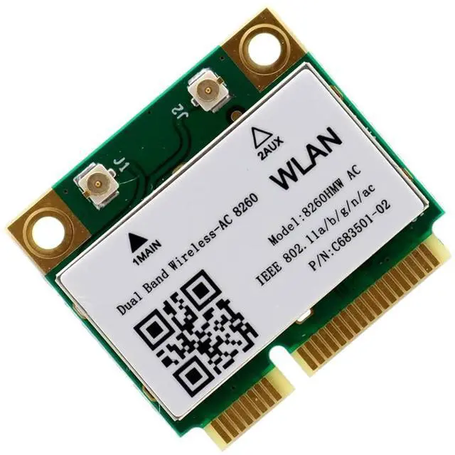 Alt view image 2 of 6 - HighZer0 Electronics Wireless-AC 8260 Half Mini PCIe Network Card | 867 Mbps with Bluetooth 4.2 Support | HMC WLAN Replacement Part 8260.HMWG Wi-Fi Card 8260HMW