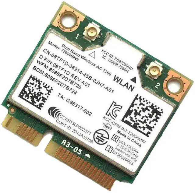 Alt view image 2 of 6 - HighZer0 Electronics Wireless-AC 7260 Half Mini PCIe Network Card | 867 Mbps with Bluetooth 4.0 Support | HMC WLAN Replacement Part 7260.HMWG Wi-Fi Card 7260HMW