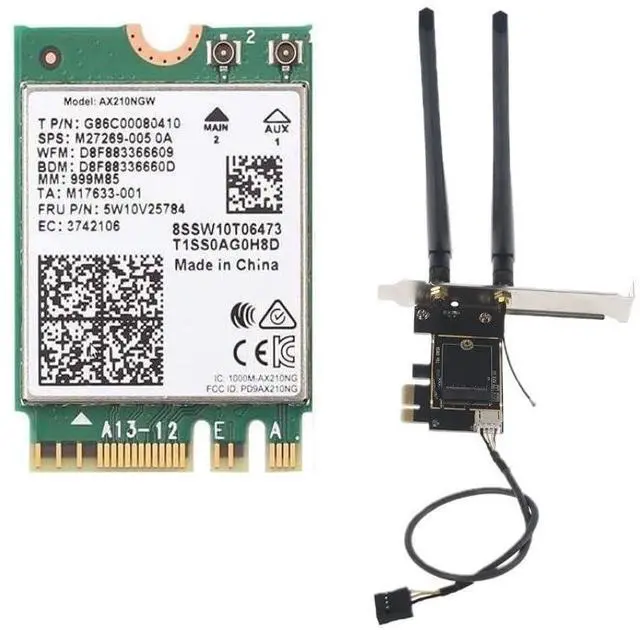 Main image of AX210 Desktop Wi-Fi Kit | 2.4 Gbps | Bluetooth 5.3 Support | PCIe x4 | Wi-Fi 6E Tri Band 2.4/5/6 GHz No vPro AX210NGW