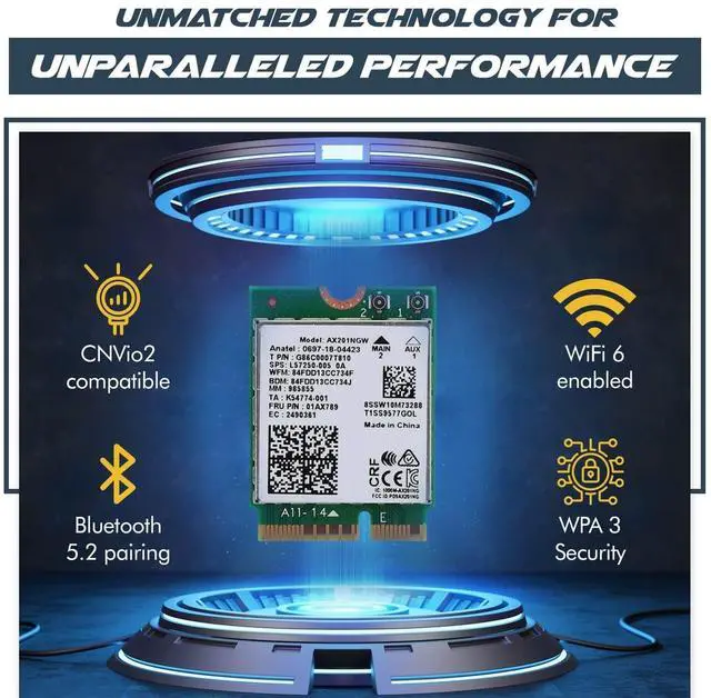 Alt view image 6 of 7 - HighZer0 Electronics AX201 WiFi 6 Card | Dual Band Wi-Fi | 2.4 Gbps | CNVio2 M.2 Wifi Card for PC | Supports Bluetooth 5.2 | Requires Intel 10th+ Gen CPU with Windows 10+ or Linux | AX201NGW