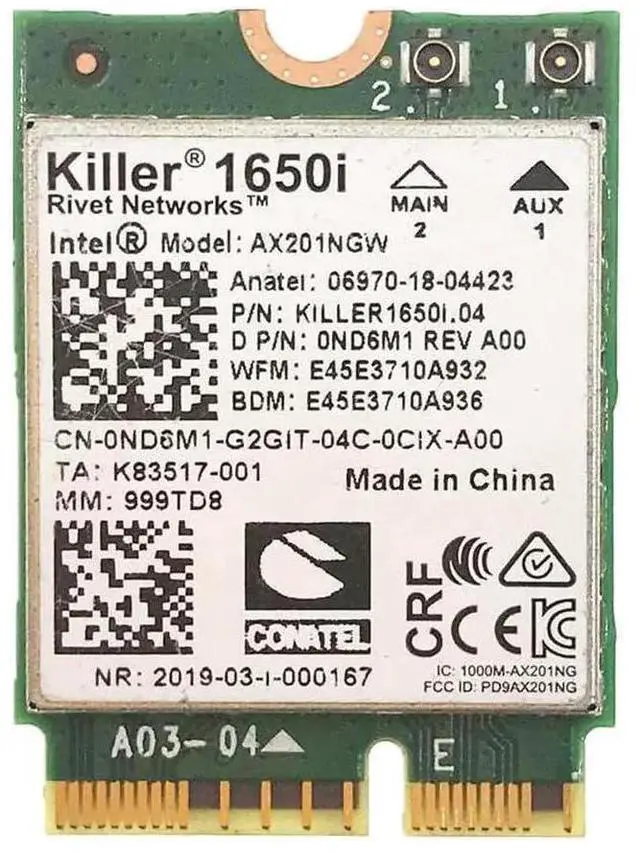 Main image of HighZer0 Electronics AX1650i Killer Series Upgraded WiFi 6 Adapter | Gaming WiFi Adapter | CNVio2 M.2 Wifi Card | 2.4 Gbps WiFi for PC | Bluetooth 5.2 Support | Requires Intel 10th+ Gen CPU