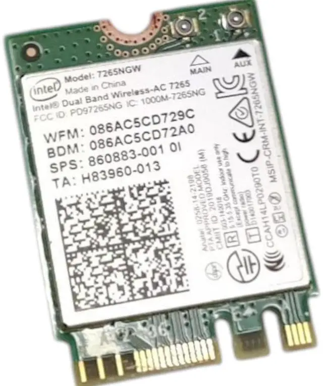 Main image of Intel Dual Band Wireless-AC 7265 802.11ac, Dual Band, 2x2 Wi-Fi + Bluetooth 4.0 - (7265NGW)
