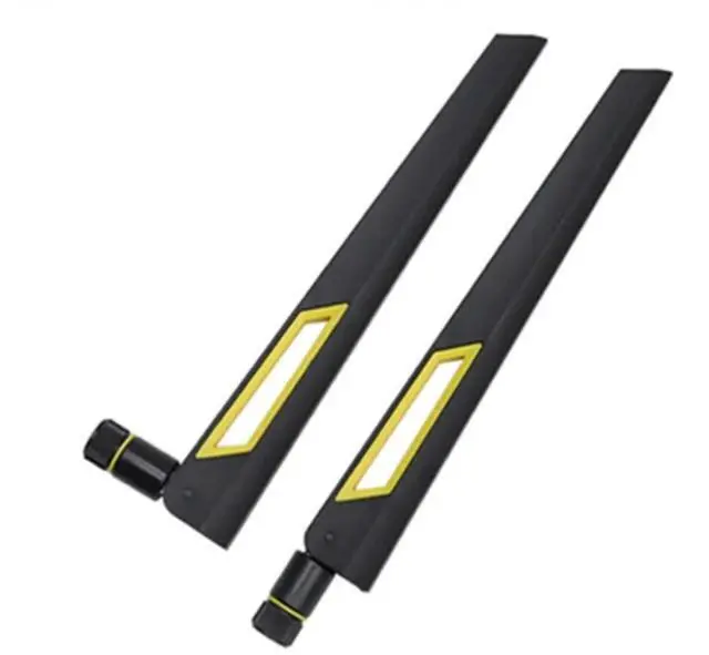 Main image of Black and Gold 10dBi Dual Band Signal Booster Wi-Fi Antennas (2.4GHz/5GHz-5.8GHz) with SMA Male Connector for Wireless Camera, Router, Hotspot - 2 Pack