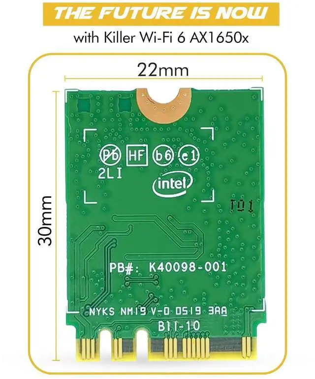 Alt view image 2 of 7 - HighZer0 Electronics AX1650x Killer Series WiFi 6 Upgrade | Gaming WiFi Adapter | M.2 Wifi Card for PC | 2.4 Gbps WiFi for PC | Supports Bluetooth 5.2 & Intel, AMD, Windows 10+, Linux