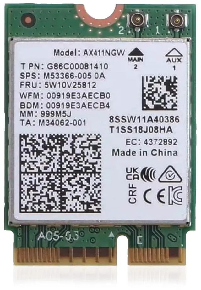 Main image of AX411 Double Connect WiFi 6E CNVi Tri Band 2.4 | 5 | & 6GHz DCT Wireless CRF Card AX411NGW 802.11ax 2.4Gbps Bluetooth 5.3 Compatible No vPro