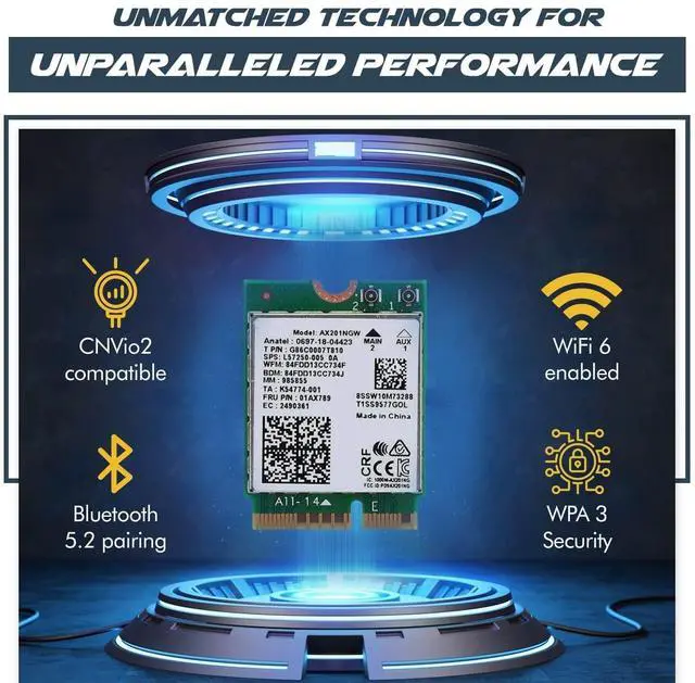 Alt view image 6 of 7 - HighZer0 Electronics AX201 WiFi 6 Card | Dual Band Wi-Fi | 2.4 Gbps | CNVio2 M.2 Wifi Card for PC | Supports Bluetooth 5.2 | Requires Intel 10th+ Gen CPU with Windows 10+ or Linux | AX201NGW