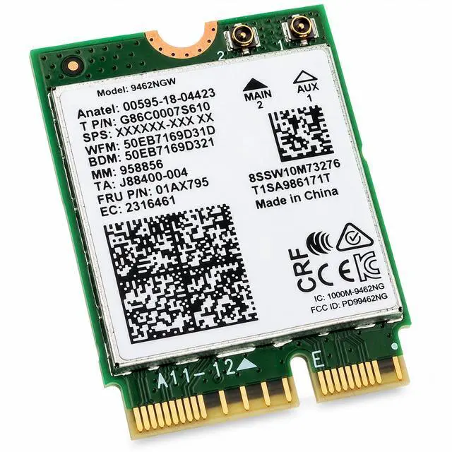 Main image of HighZer0 Electronics Wireless-AC 9462 Legacy Wi-Fi Adapter | 433Mbps WiFi with Bluetooth 5.1 | 2.4GHz & 5GHz Network Card | Requires 8-9th Gen Intel CPU | 9462NGW Wireless Adapter