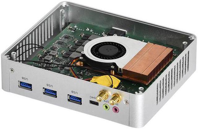 Alt view image 6 of 7 - HUNSN 4K Mini PC, Desktop Computer, BM21, 6 Cores I7 8750H, Server, Wi-Fi 6, BT 5.2, DP, HDMI, 6 x USB3.0, Type-C, LAN, Smart Fan, Barebone, NO RAM, NO Storage, NO System