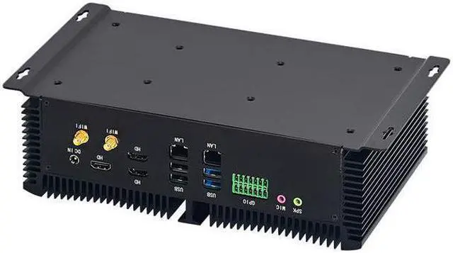 Alt view image 3 of 4 - HUNSN Fanless Industrial Computer, IPC, Mini PC, I5 10200H, IM11, Windows 11 / Linux Ubuntu, 6 x COM, PS/2, 4 x USB3.0, 4 x USB2.0, GPIO, 2 x LAN, 3 x HDMI, 16G RAM 128G SSD 1TB HDD