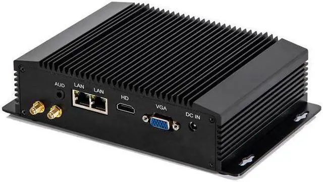 Alt view image 3 of 4 - HUNSN Industrial Embedded PC, Fanless Mini Computer, IPC, Celeron 2955U 2957U, IM08, Windows 11 / Linux Ubuntu, VGA, HDMI, 2 x LAN, 2 x COM RS232, 4 x USB3.0, 4G RAM, 128G SSD