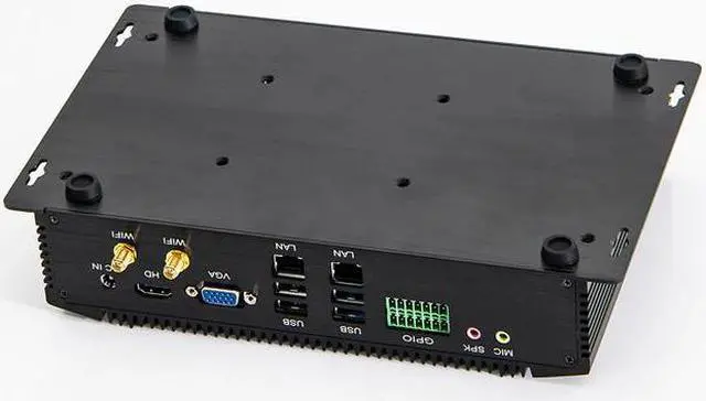 Alt view image 4 of 5 - HUNSN Industrial PC, Fanless Mini Computer, Windows 11 / Linux Ubuntu, I7 8550U 8560U 8565U 8569U, IM06, 4G, WOL, Watchdog Supported, 2 x LAN, GPIO, 6 x COM, 32G RAM, 128G SSD