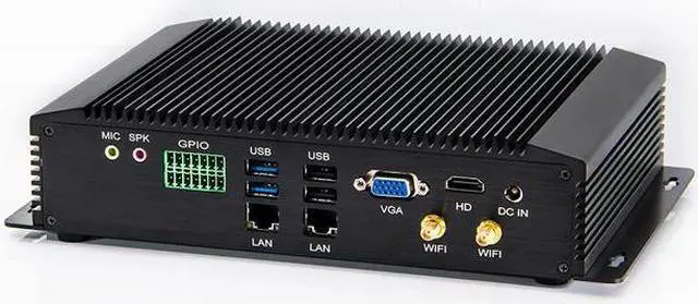 Alt view image 6 of 7 - HUNSN Industrial PC, Fanless Mini Computer, Windows 11 / Linux Ubuntu, I7 10510U 10610U 10710U 10810U, IM06, WOL, Watchdog, 2 x LAN, GPIO, 6 x COM RS232 422 485, 16G RAM, 512G SSD