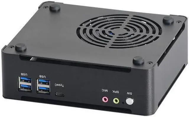 Alt view image 4 of 4 - HUNSN 4K Mini PC, Desktop Computer, BM21b, 6 Cores I7 8750H, Server, Windows 11 Pro or Linux Ubuntu, Wi-Fi 6, BT 5.2, DP, HDMI, 6 x USB3.0, Type-C, LAN, Smart Fan, 8G RAM, 256G SSD