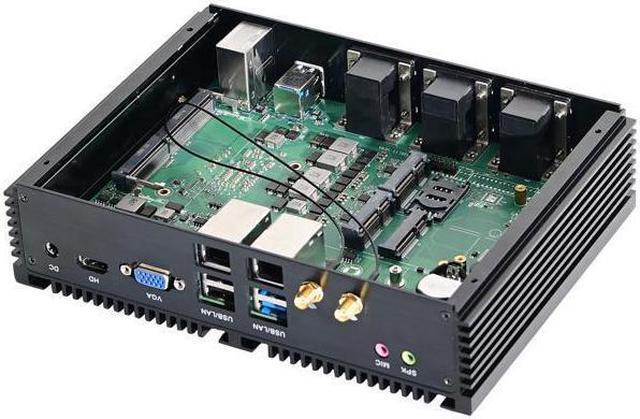 Alt view image 3 of 4 - HUNSN Industrial Computer, IPC, Fanless Mini PC, I7 8550U 8560U 8565U 8569U, IM07, Windows 11 / Linux Ubuntu, GPIO, Watchdog, WOL, SIM Slot, WiFi, BT, 2 x LAN, 6 x COM, 0 RAM, 0 Storage, No System