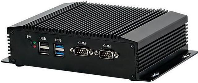 Industrial Embedded PC, Fanless Mini Computer, Intel Celeron J4105, HUNSN  IM10, IPC, Windows 11 Pro or Linux Ubuntu, WiFi, BT, VGA, HDMI, 2 x LAN, 2  x