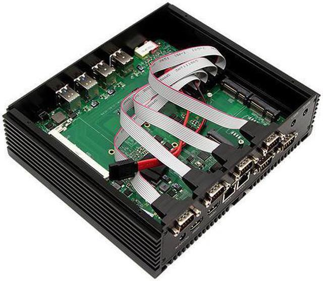 Alt view image 6 of 6 - HUNSN Fanless Industrial PC, Mini Computer, I3 5005U 5010U 5020U, IM04, Windows 11 / Linux Ubuntu, AC WiFi, BT, 2 x HDMI, 2 x LAN, 6 x COM, 4 x USB3.0, 4 x USB2.0, 0 RAM, 0 Storage, Barebone No System