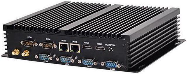 Alt view image 3 of 6 - HUNSN Fanless Industrial PC, Mini Computer, I3 5005U 5010U 5020U, IM04, Windows 11 / Linux Ubuntu, AC WiFi, BT, 2 x HDMI, 2 x LAN, 6 x COM, 4 x USB3.0, 4 x USB2.0, 0 RAM, 0 Storage, Barebone No System