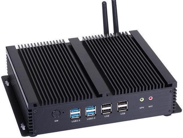 Alt view image 2 of 6 - HUNSN Fanless Industrial PC, Mini Computer, I3 5005U 5010U 5020U, IM04, Windows 11 / Linux Ubuntu, AC WiFi, BT, 2 x HDMI, 2 x LAN, 6 x COM, 4 x USB3.0, 4 x USB2.0, 0 RAM, 0 Storage, Barebone No System