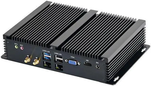 Alt view image 2 of 4 - HUNSN Industrial Computer, IPC, Fanless Mini PC, I7 6500U 7560U, IM07, Windows 11 / Linux Ubuntu, GPIO, Watchdog, WOL, SIM Slot, WiFi, BT, 2 x LAN, 6 x COM, 0 RAM, 0 Storage, Barebone No System