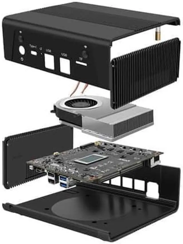 Alt view image 6 of 6 - HUNSN Micro Firewall Appliance, Mini PC, AMD Ryzen 5 5500U, RJ11, pFsense, Mikrotik, OPNsense, VPN, Router PC, 4 x Intel 2.5GbE I226-V LAN, Type-C, TF, HDMI, DP, 16G RAM, 64G SSD