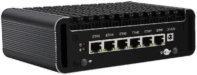 Main image of Micro Firewall Appliance, Mini PC, Intel J6412, HUNSN RJ14, pFsense Plus, Mikrotik, OPNsense, VPN, Router PC, AES-NI, 6 x Intel 2.5GbE I226-V LAN, Console, HDMI, GPIO, SIM Slot, 8G RAM, 64G SSD