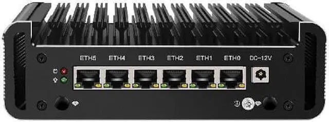 Alt view image 3 of 5 - Micro Firewall Appliance, Mini PC, Intel J6412, HUNSN RJ14, pFsense Plus, Mikrotik, OPNsense, VPN, Router PC, AES-NI, 6 x Intel 2.5GbE I226-V LAN, Console, HDMI, GPIO, SIM Slot, 8G RAM, 64G SSD