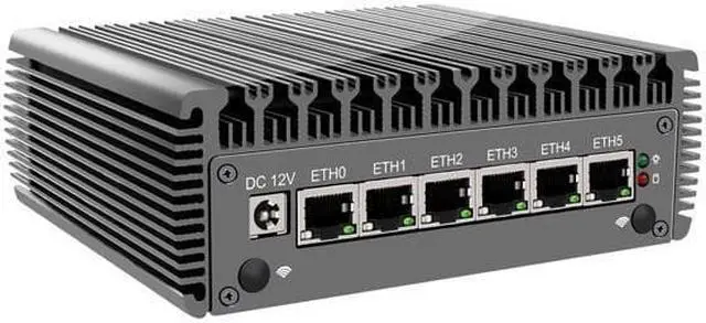 Alt view image 3 of 4 - HUNSN Micro Firewall Appliance, Mini PC, VPN, Router PC, Celeron N5105, RJ05, AES-NI, 6 x 2.5GbE I226-V, DP, HDMI, SIM Slot, Barebone, NO RAM, NO Storage, NO System