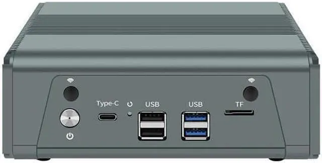 Alt view image 2 of 6 - HUNSN Micro Firewall Appliance, Mini PC, VPN, Router PC, AMD Ryzen 5 5500U, RJ11a, 4 x 2.5GbE I226-V LAN, Type-C, TF, HDMI, DP, Barebone, NO RAM, NO Storage, NO System