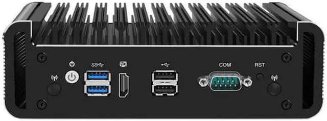 Alt view image 2 of 4 - Micro Firewall Appliance, Mini PC, VPN, Router PC, Celeron J4125, HUNSN RJ20, AES-NI, 4 x I211 LAN, HDMI, Console, Barebone, NO RAM, NO Storage, NO System