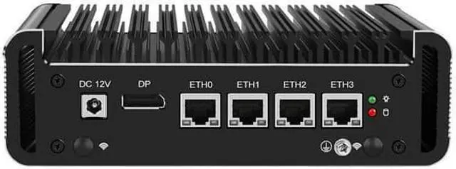 Main image of Micro Firewall Appliance, Mini PC, pFsense Plus, Celeron J4125, HUNSN RJ21, Mikrotik, OPNsense, VPN, Router PC, AES-NI, 4 x 2.5GbE I226-V, DP, HDMI, Console, 8G RAM, 512G SSD
