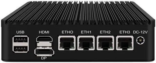 Alt view image 3 of 5 - Micro Firewall Appliance, Intel N6005, HUNSN RJ22, Mini PC, pFsense Plus, Mikrotik, OPNsense, VPN, Router PC, AES-NI, 4 x Intel 2.5GbE I226-V LAN, Type-C, TF, M.2 WiFi Slot, 8G RAM, 128G SSD