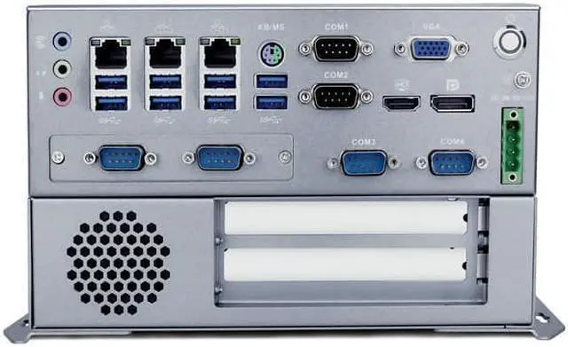 Alt view image 3 of 5 - Fanless Industrial PC, Mini Computer, IPC, I3 6100T, HUNSN IX04, VGA, DP, HDMI, 6 x COM, 3 x LAN, PCIE X16 Slot, PCI Slot, DC Phoenix, 9 to 36V, Barebone, NO RAM, NO Storage, NO System