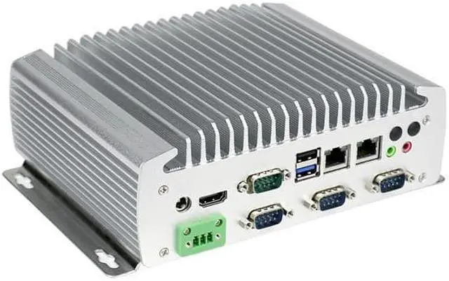 Alt view image 3 of 4 - Fanless Industrial Computer, IPC, Mini PC, Intel Celeron J1900, HUNSN IX09, Windows 11/ Linux Ubuntu, 6 x COM, 2 x I211 LAN, HDMI, 3 PIN Phoenix, SIM Slot, WDT Reset, 8G RAM, 128G SSD, 1TB HDD