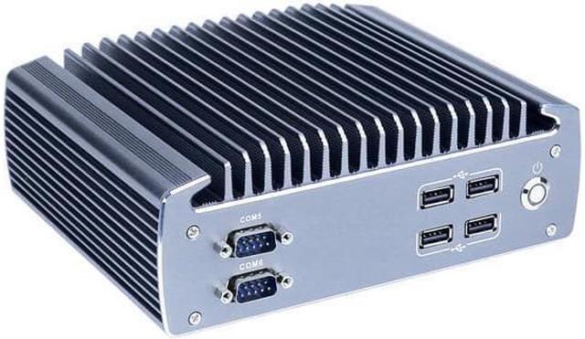 Alt view image 4 of 4 - Fanless Industrial PC, Mini Computer, IPC, Intel Core I3 6100U, HUNSN IX10, Windows 11/ Linux Ubuntu, 6 x COM, VGA, HDMI, 2 x I211-AT LAN, SIM Slot, 8G RAM, 128G SSD