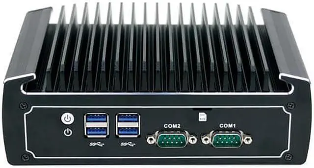Alt view image 2 of 4 - Fanless Mini PC, Industrial Computer, Core I3 10110U, HUNSN BX01, Windows 11 or Linux Ubuntu, TPM2.0,  2 x COM, SIM Slot, HDMI, DP, 2 x LAN, Vesa Mount, WOL, PXE, Watchdog, 8G RAM, 128G SSD