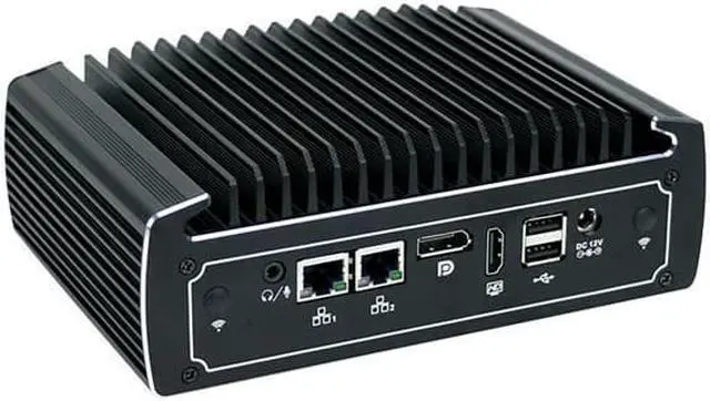 Alt view image 3 of 4 - Fanless Mini PC, Industrial Computer, Core I3 10110U, HUNSN BX01, Windows 11 or Linux Ubuntu, TPM2.0,  2 x COM, SIM Slot, HDMI, DP, 2 x LAN, Vesa Mount, WOL, PXE, Watchdog, 8G RAM, 128G SSD