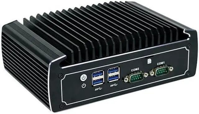 Alt view image 4 of 4 - Fanless Mini PC, Industrial Computer, Core I3 10110U, HUNSN BX01, Windows 11 or Linux Ubuntu, TPM2.0,  2 x COM, SIM Slot, HDMI, DP, 2 x LAN, Vesa Mount, WOL, PXE, Watchdog, 8G RAM, 128G SSD