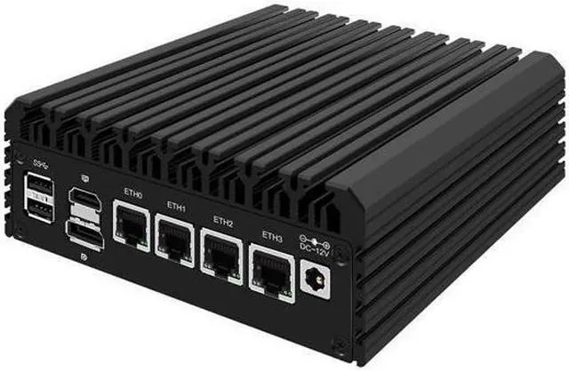 Alt view image 7 of 7 - Micro Firewall Appliance, Mini PC, Intel Alder Lake-N 12th Gen N200, HUNSN RJ34, VPN, Router PC, GPIO, TF Slot, HDMI, DP, 4 x 2.5GbE I226-V, Barebone, NO RAM, NO Storage, NO System