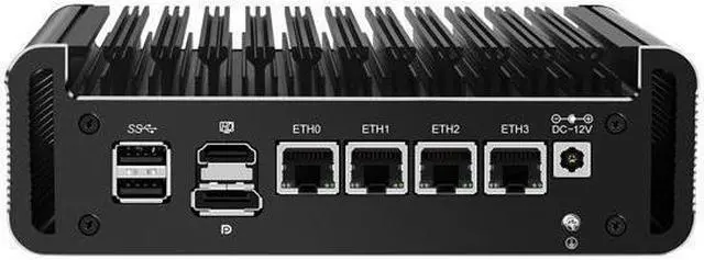 Alt view image 3 of 4 - Micro Firewall Appliance, Mini PC, Intel Alder Lake-N 12th Gen N200, HUNSN RJ36, pFsense Plus, Mikrotik, OPNsense, VPN, Router PC, GPIO, TF Slot, HDMI, DP, 4 x 2.5GbE I226-V, 8G DDR5 RAM, 512G SSD