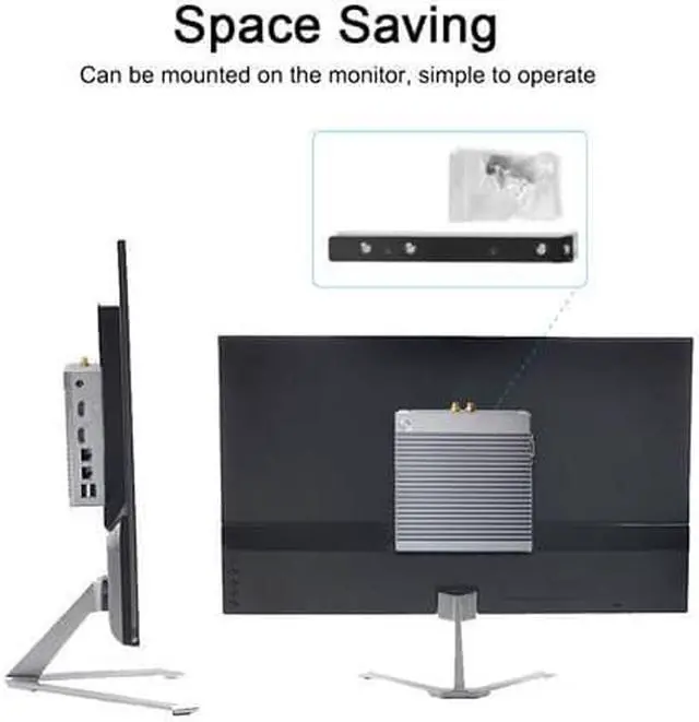 Alt view image 6 of 7 - Fanelss Rugged Mini PC, Intel Celeron N2940, HUNSN BH10, Desktop Palm Computer, Windows 11 Pro or Linux Ubuntu, PXE, WOL Support, 2 x HDMI, 2 x LAN, 4 x USB2.0, 2 x USB3.0, 8G RAM, 128G SSD