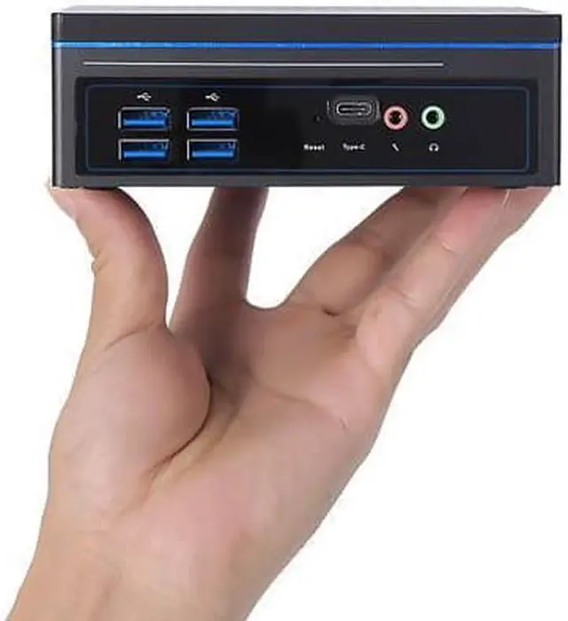 Alt view image 5 of 6 - Mini PC, Desktop Computer, Core I3 5005U, HUNSN BH24, HTPC, NUC, PXE, WOL Supported, 2 x LAN, VGA, 2 x HDMI, Lock Slot, Type-C, Vesa Mount, Barebone, NO RAM, NO Storage, NO System