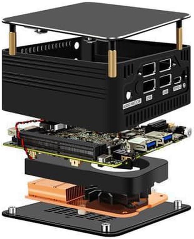Alt view image 5 of 5 - Mini PC, HTPC, Small Server, Intel I5 1135G7, HUNSN BJ01, Desktop Computer, WiFi 6, Type-C, CIR IR Infrared Receiver, 2 x LAN, HDMI, Mini DP, Barebone, NO RAM, NO Storage, NO System