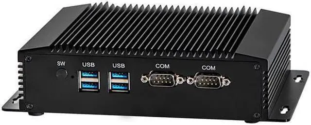 Alt view image 3 of 4 - Industrial Embedded PC, Intel Core I3 4010Y 4012Y 4020Y, HUNSN IM08, Fanless Mini Computer, IPC, Windows 11 or Linux Ubuntu, VGA, HDMI, 2 x LAN, 2 x COM RS232, 4 x USB3.0, 8G RAM, 128G SSD