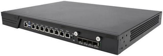 Alt view image 3 of 6 - 1U Firewall Appliance, pFsense, Mikrotik, HUNSN RJ10f, Intel Core I7 7700, OPNsense, VPN, Network Rackmount, AES-NI, 8 x I211 LAN, 4 x SFP+ 10Gbe 82599ES, 8G RAM, 256G SSD