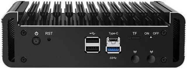 Alt view image 2 of 7 - Micro Firewall Appliance, Mini PC, VPN, Router PC, HUNSN RJ26, Intel J6413, AES-NI, 4 x 2.5GbE I226-V LAN, HDMI, DP, Type-C, TF Slot, Barebone, NO RAM, NO Storage, NO System