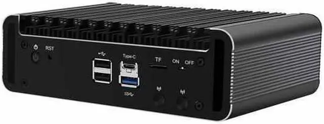 Alt view image 4 of 7 - Micro Firewall Appliance, Mini PC, VPN, Router PC, HUNSN RJ26, Intel J6413, AES-NI, 4 x 2.5GbE I226-V LAN, HDMI, DP, Type-C, TF Slot, Barebone, NO RAM, NO Storage, NO System