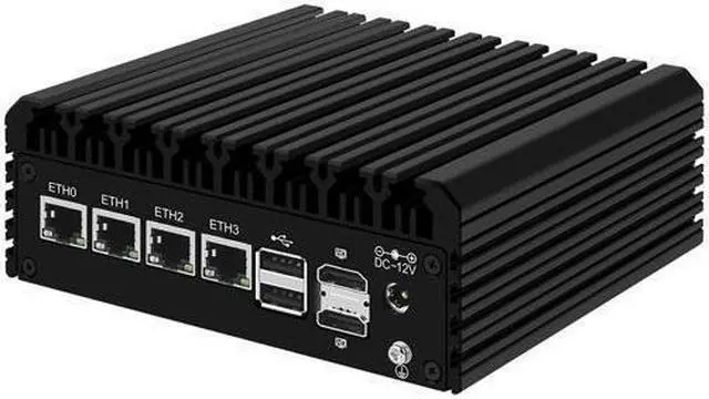 Alt view image 3 of 6 - Micro Firewall Appliance, Mini PC, HUNSN RJ42, Intel Core I3 N305, pFsense Plus, Mikrotik, OPNsense, VPN, Router PC, 4 x 2.5GbE I226-V, 2 x HDMI,  DP, TF, Type-C, 32G DDR5 RAM, 256G SSD