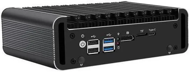 Alt view image 4 of 5 - Micro Firewall Appliance, Mini PC, HUNSN RJ44, Intel Core I3 N305, pFsense Plus, Mikrotik, OPNsense, VPN, Router PC, 4 x 2.5GbE I226-V, 2 x HDMI,  DP, TF, Type-C, 32G DDR5 RAM, 256G SSD