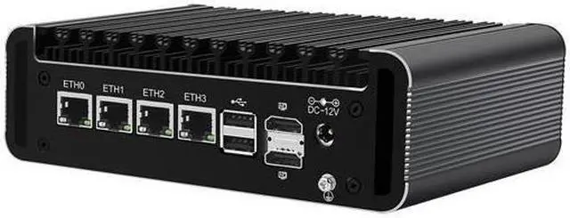 Alt view image 3 of 5 - Micro Firewall Appliance, Mini PC, HUNSN RJ44, Intel Core I3 N305, pFsense Plus, Mikrotik, OPNsense, VPN, Router PC, 4 x 2.5GbE I226-V, 2 x HDMI,  DP, TF, Type-C, 32G DDR5 RAM, 256G SSD